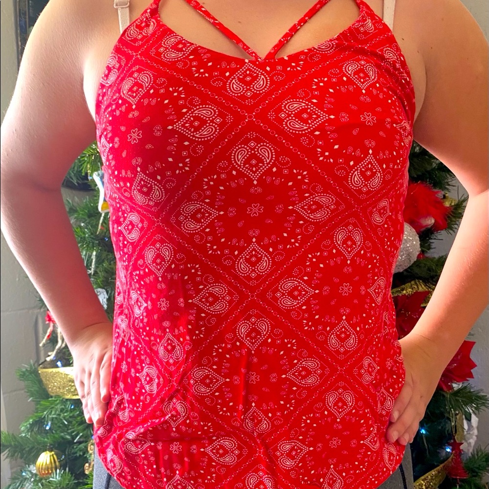 Red tank top